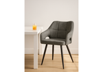 Стул на металлокаркасе Woodville Hera dark gray, black, ножки черные