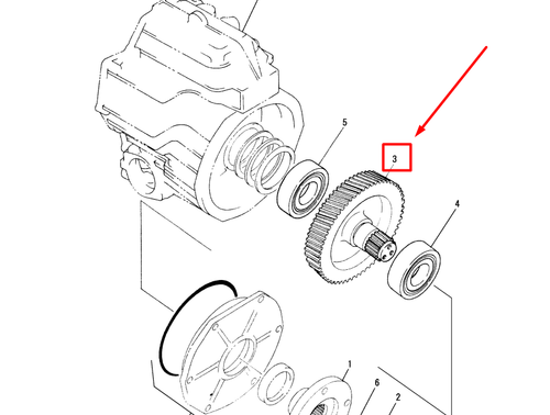 177074-03611 SHAFT-GEAR Z=61 (2.57)