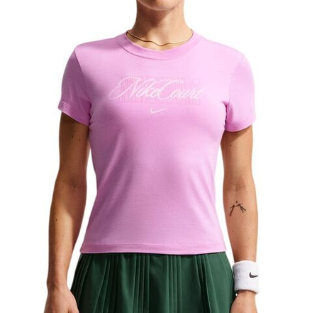 Женская теннисная футболка Nike Court Heritage Tennis - light magenta/pink foam