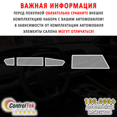 Changan UNI-V (2024) - комплект защитных пленок 2 в 1. Пленка защитная ControlTek HYBRID со слоем TOP COAT. Толщина: 6 mil. (175 мкм.)