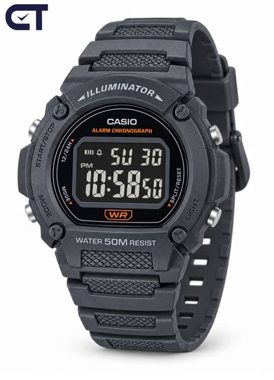 CASIO W-219H-8B CASIO Collection унисекс наручные часы — серый цифровой дизайн, лёгкий корпус и батарея до 7 лет