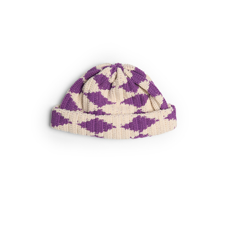 Шапка Jacob Cro Beanie Rhomb "Cream/Purple"