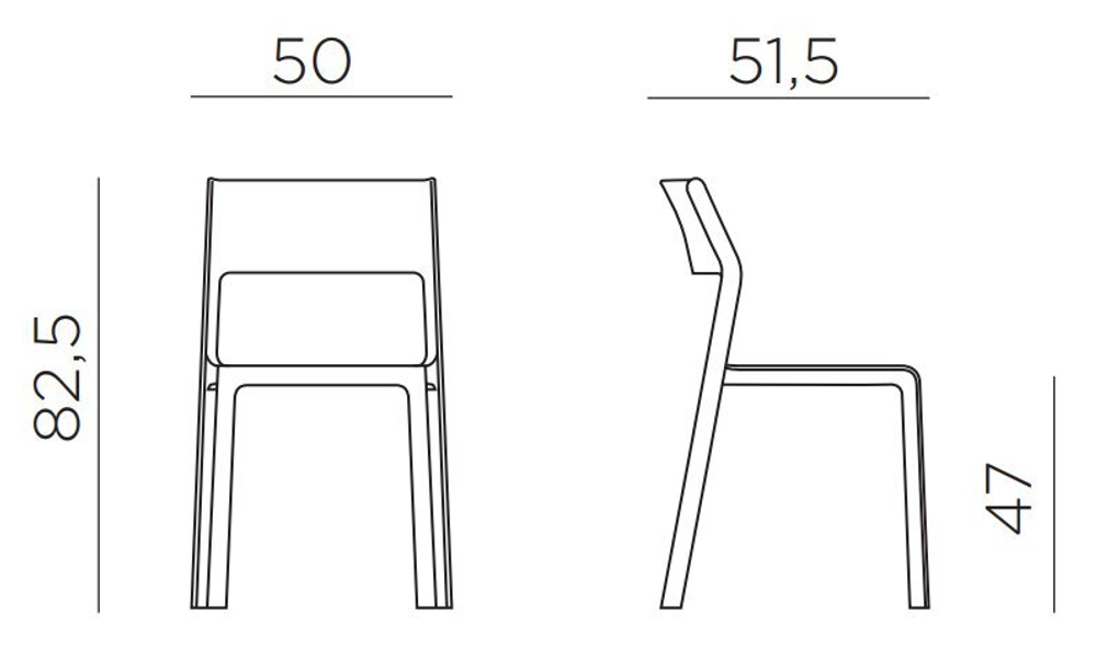 Стул пластиковый Nardi Trill Bistrot, горчичный