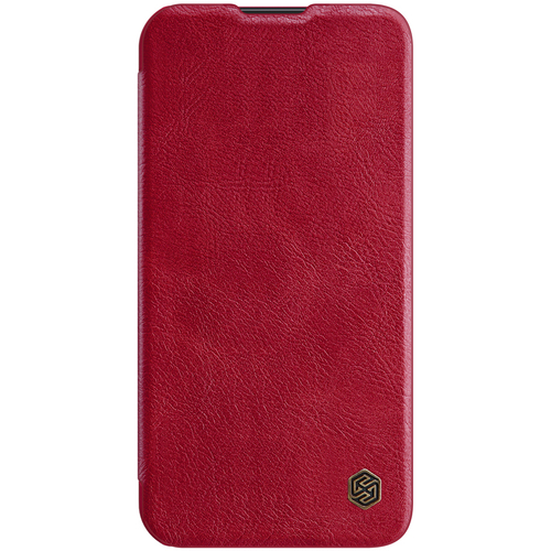 Чехол книжка красного цвета для iPhone 13 Pro Max, от Nillkin серия Qin Pro Leather с защитной шторкой для камеры