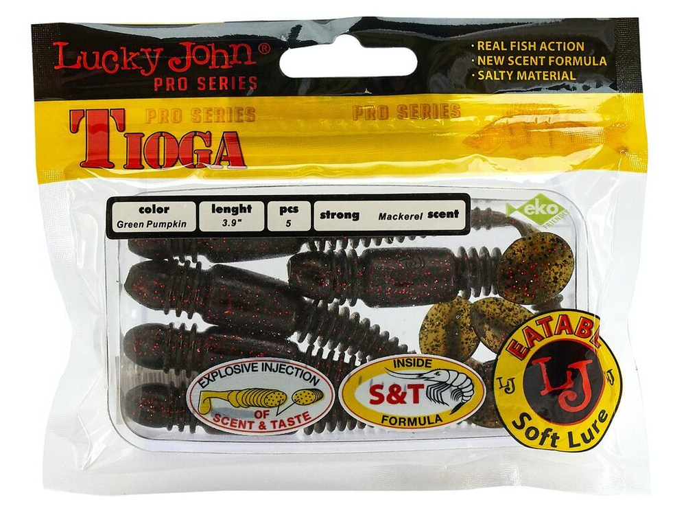 Виброхвосты съедобные LJ Pro Series TIOGA 3.9in (10 см), цв. PA03, 5 шт.