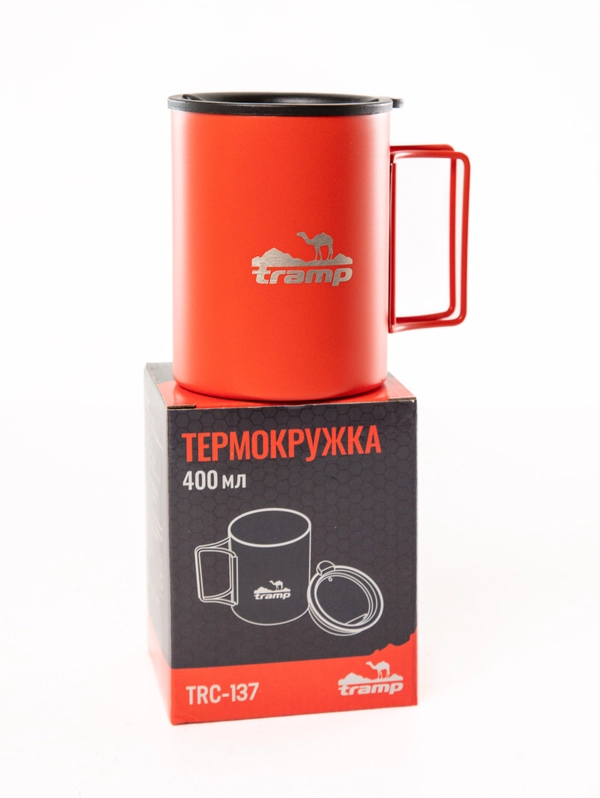 Кружка Tramp 400 мл складные ручки, поильник TRC-137.17 Терракотовый