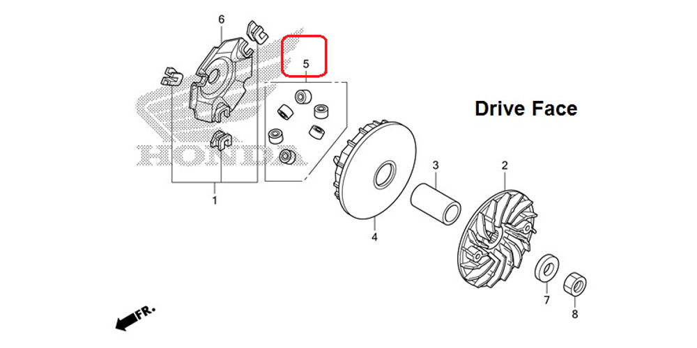 22123-KWN-640. ROLLER SET, WEIGHT.