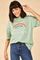 Qadın üçün geniş ölçülü açıq yaşıl t-shirt Rainbow 10501027