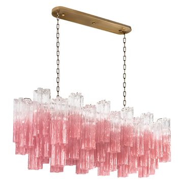 Подвесная люстра 11*Е14 10580/1000R Clear pink розовый градиент Murano LOFT IT