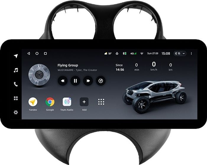 Магнитола для Nissan March K13 2010-2013 - Teyes LUX ONE ROUND монитор 12.3" 2K QLED на Android 10, Быстрая, CarPlay, 4G SIM-слот