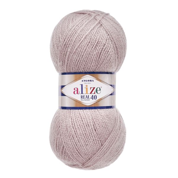 Пряжа Alize (Ализе) Angora Real 40 / уп.5 мот. по 100 г, 430м, 541 бежевый A