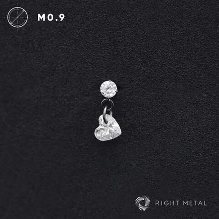 Pendant Round Heart Crystal
