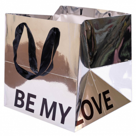 Пакет для цветов металлик BE MY LOVE 28*28*28