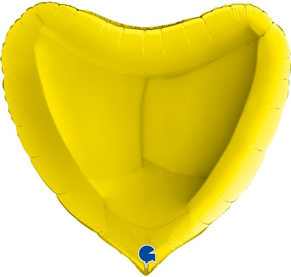 Шар (36""/91 см) Сердце, Желтый, 1 шт. К198