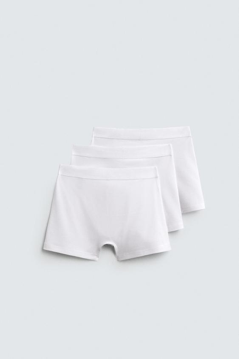 ZARA НАБОР ИЗ 3 БАЗОВЫХ ТРУСОВ-БОКСЕРОВ, БЕЛЫЙ