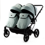 Детская универсальная коляска Adamex LEO DUO (2в1) DUO-TK27 - Серо-зеленый