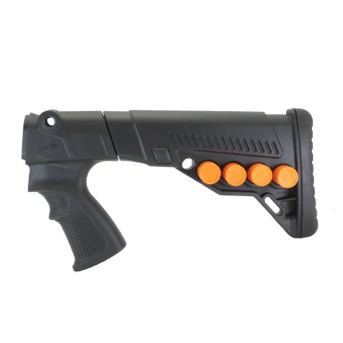 Телескопический приклад с патронташем Remington 870/750, DLG Tactical. Черный