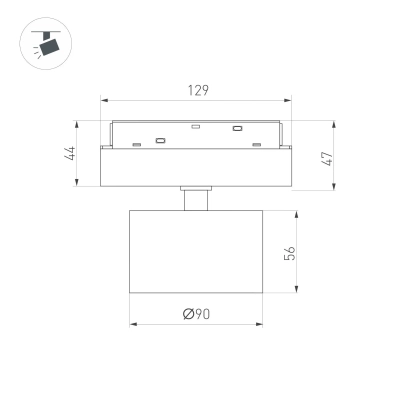 Светильник MAG-ORIENT-RONDO-R90-9W Day4000-MIX (BK, 110 deg, 48V, TUYA Zigbee) (Arlight, IP20 Металл, 5 лет)