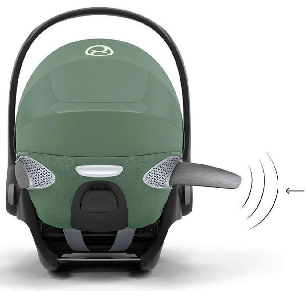 Коляска Cybex Coya Matt Black Frame Cloud T i-Size Leaf Green Plus Leaf Green с дождевиком и бампером