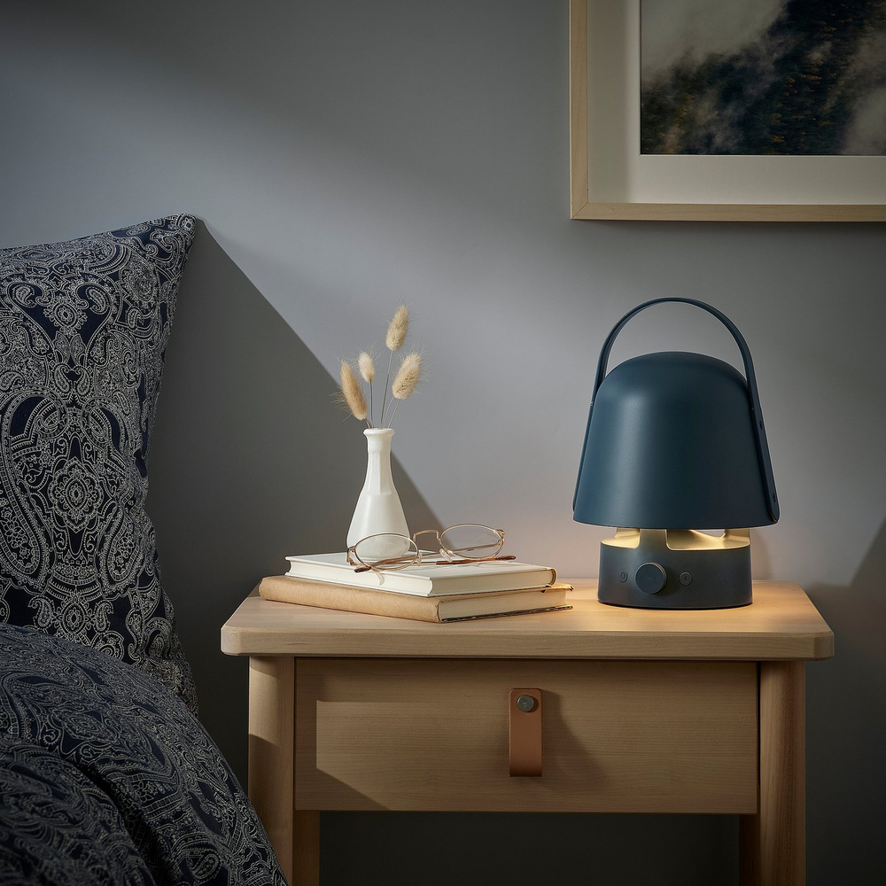IKEA VAPPEBY  (ИКЕА ВАППЕБЙ)  -  Лампа с bluetooth-динамиком - для улицы/синий