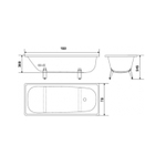 Ванна стальная WhiteWave OPTIMO 150*70 в комплекте с белыми подставками (OL-1500)