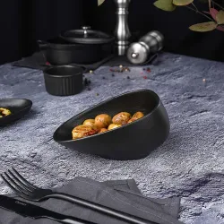Салатник 150 мл 14,5*9,4 см h7 см емкость для закусок Side Up Smooth Black Raw Stellar P.L. [6]