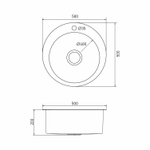 Мойка настол.монтаж D50 (3,0) вып 3 1/2 круглая  MIXLINE ПРО 20см с сифоном (сатин)