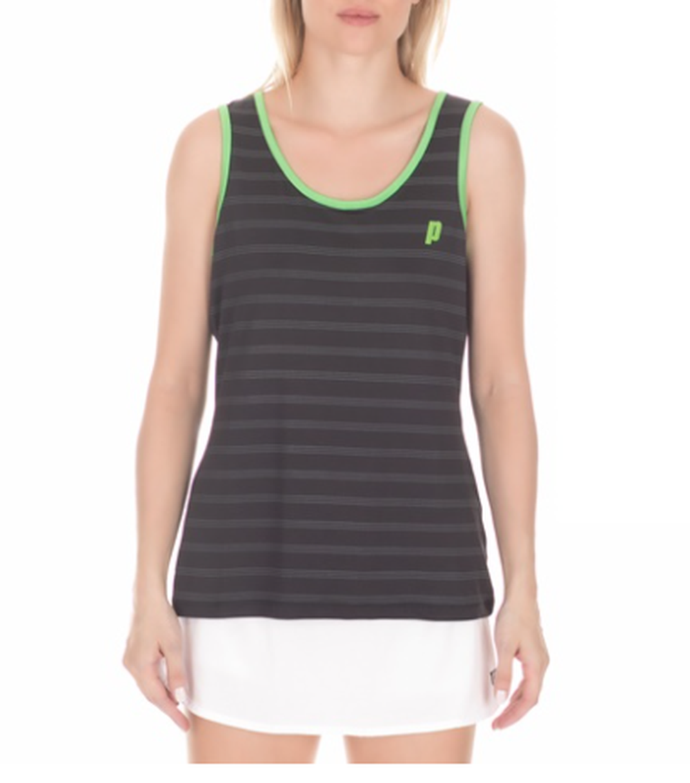Женский теннисный топ Prince Tank Top - black/green