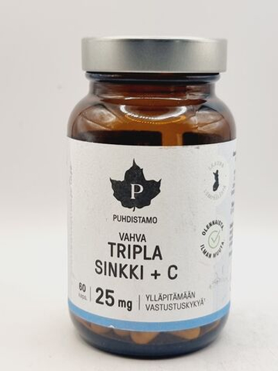Тройной Цинк + C Puhdistamo Tripla Sinkki 60 капсул (из Финляндии)