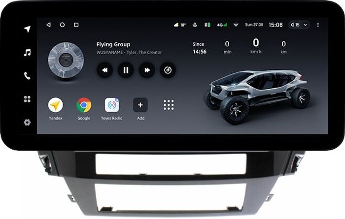 Магнитола для Mitsubishi Pajero Sport 3 2020-2024, Montero Sport (прямоугольный климат, рамка 9) - Teyes LUX ONE ROUND монитор 12.3" 2K QLED на Android 10, Быстрая, CarPlay, 4G SIM-слот