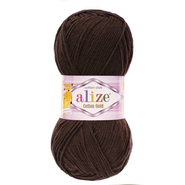 Пряжа Alize (Ализе) Cotton Gold / уп.5 мот. по 100 г, 330м, 026 коричневый A