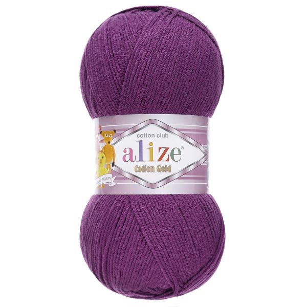 Пряжа Alize (Ализе) Cotton Gold / уп.5 мот. по 100 г, 330м, 122 сливовый A