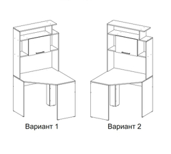 Стол компьютерный Квартет-12 со стеллажом, венге/дуб молочный