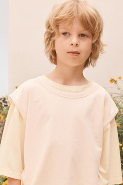ZARA ФУТБОЛКА С КОРОТКИМИ РУКАВАМИ, СВЕТЛО-ЖЕЛТЫЙ