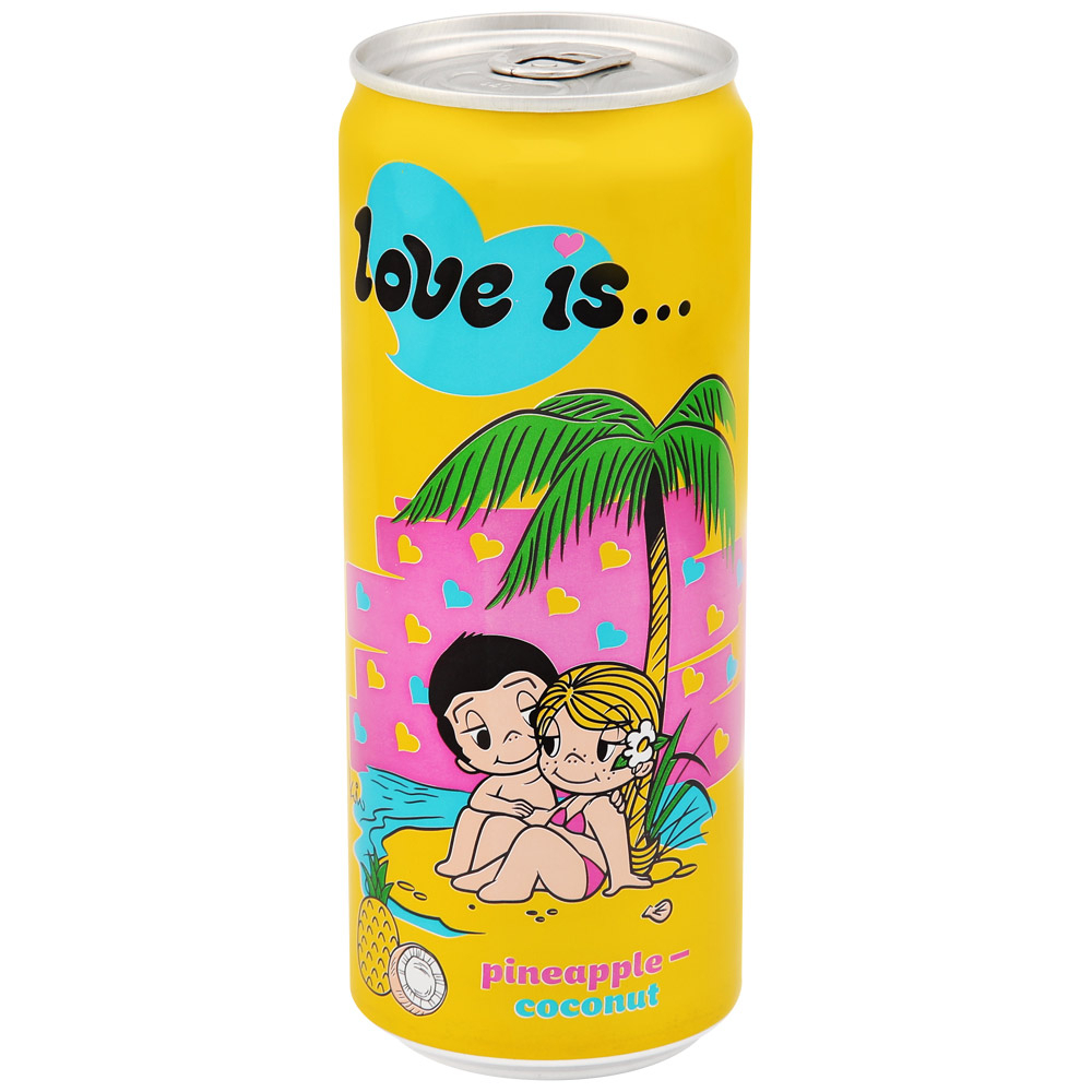 Напиток газированный Love is Pineapple Coconut Ананас-Кокос (Желтый) 330 мл
