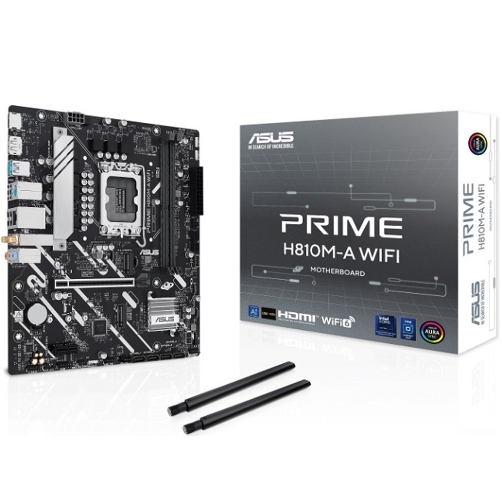 Материнская плата ASUS PRIME H810M-A WIFI (LGA1851/H810/2xDDR5/PCI-Ex16/2xM.2/Wi-Fi/BT/GLAN/HDMI/DP/mATX)