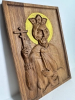 Освященная Икона святого Константина Великого из дуба