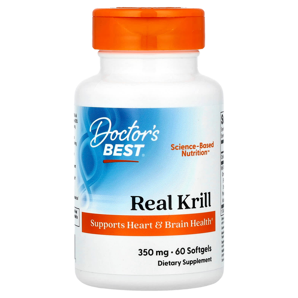 Doctor's Best, Настоящий криль, 60 мягких таблеток