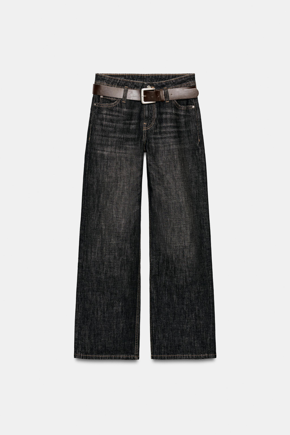 ДЖИНСЫ Z1975 STRAIGHT СО СРЕДНЕЙ ПОСАДКОЙ И ПОЯСОМ — ZARA