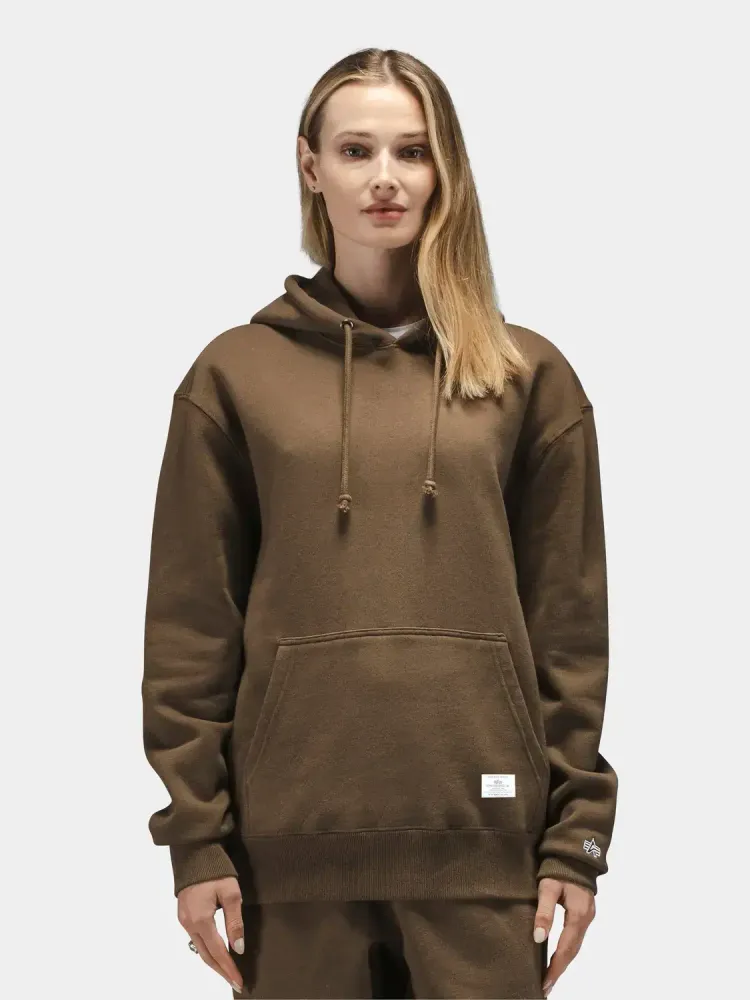 Толстовка Alpha Industries Essential Hoodie Espresso (Темно-коричневая)