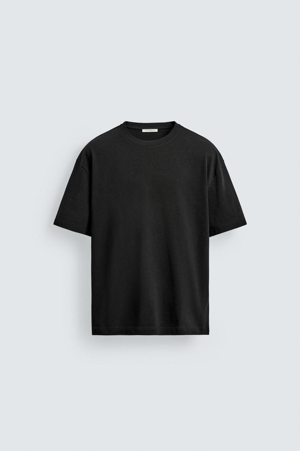 ZARA ФУТБОЛКА RELAXED FIT, ЧЕРНЫЙ
