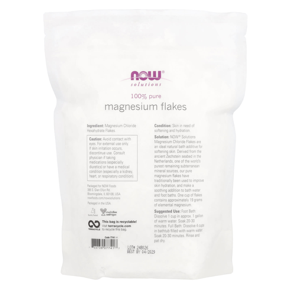 NOW Foods, Solutions, магниевые хлопья, 750 г (26,5 унции)