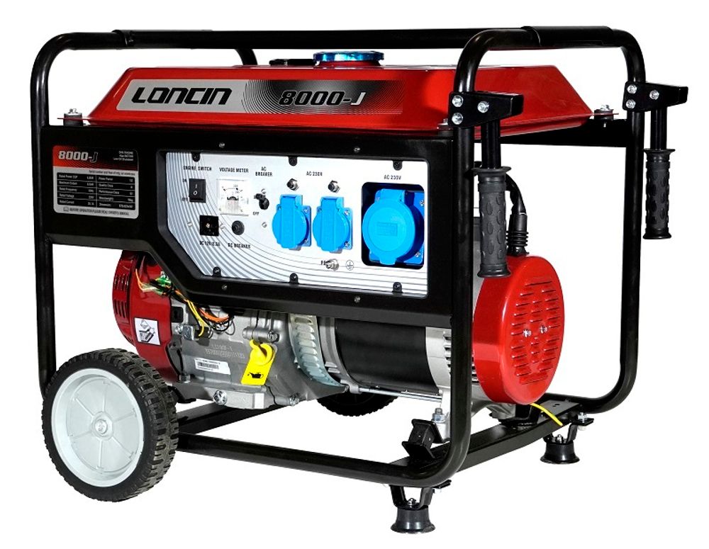 Генератор бензиновый Loncin LC8000-JS - [6 кВт / 220V] однофазный