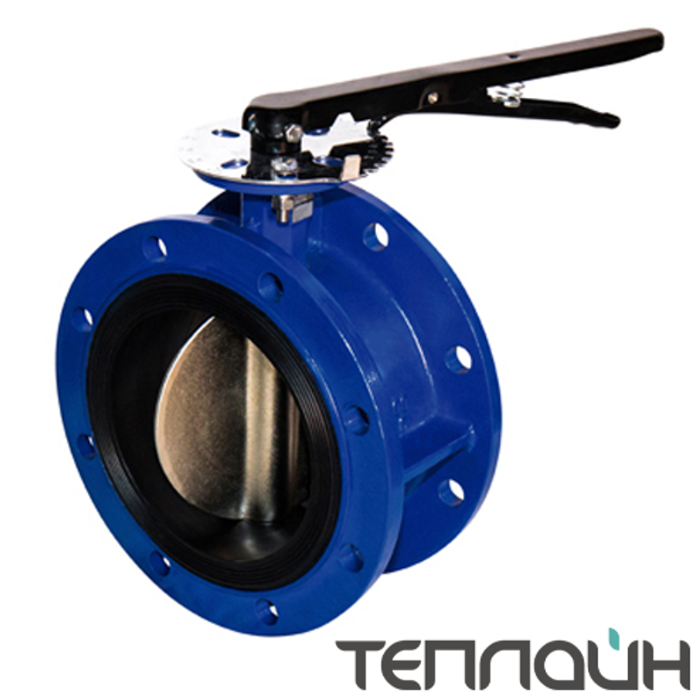 Затвор поворотный межфланцевый DENDOR 021F DN 400 PN 16 корпус чугун, диск чугун