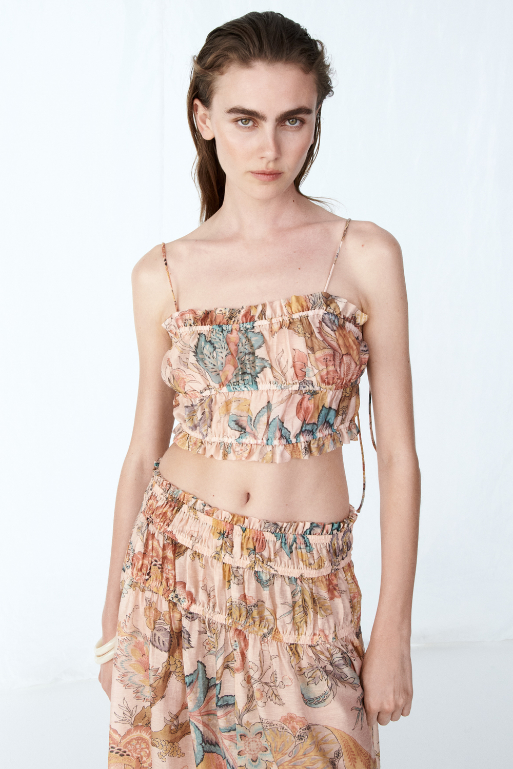 Короткий топ из смеси со льном - H&M