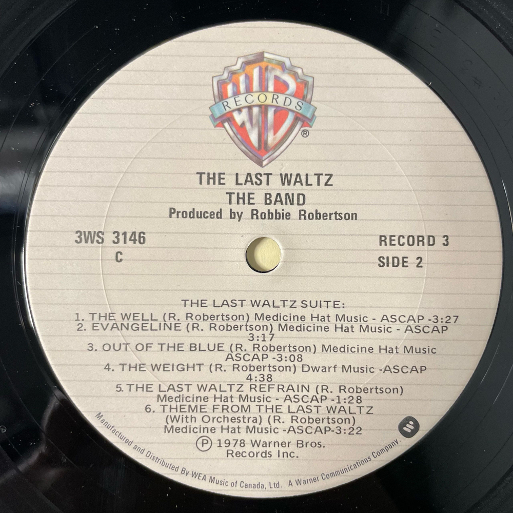 Винтажная виниловая пластинка LP The Band, The Last Waltz (Канада 1978)