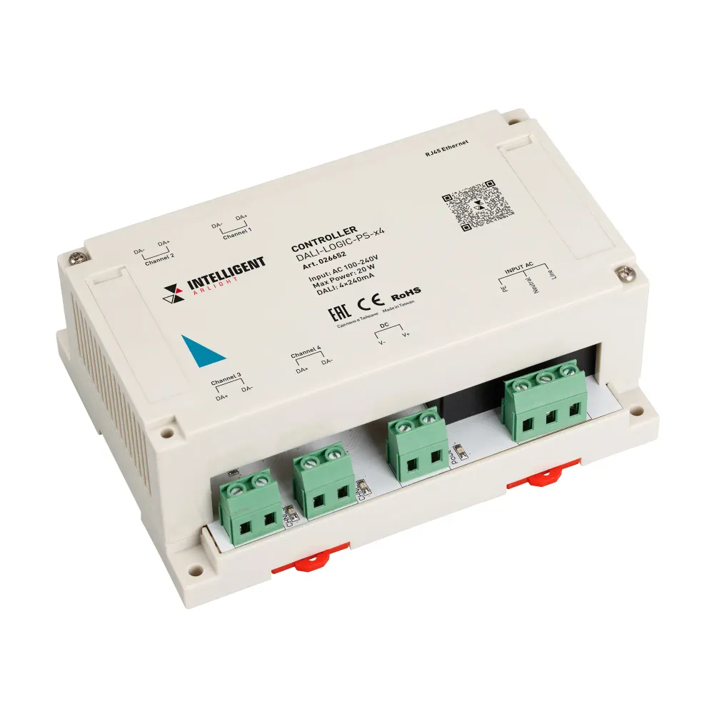 INTELLIGENT ARLIGHT Контроллер DALI-LOGIC-PS-x4 (230B, Ethernet) (IARL, IP20 Пластик, 2 года) INTELLIGENT ARLIGHT Контроллер DALI-LOGIC-PS-x4 (230B, Ethernet) (IARL, IP20 Пластик, 2 года)