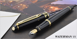 Перьевая ручка Waterman Expert 3, цвет: Black Laque GT, перо: F