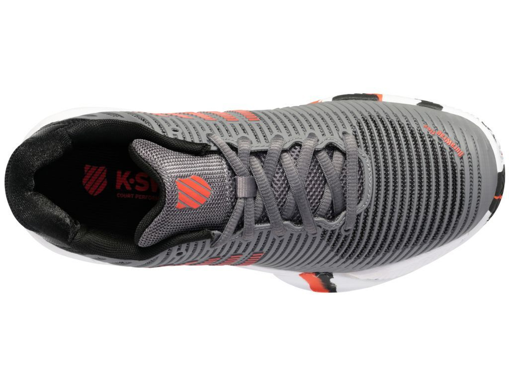 детские Кроссовки теннисные K-Swiss Hypercourt Express 2 HB Junior - steal gray/jest black/spicy orange
