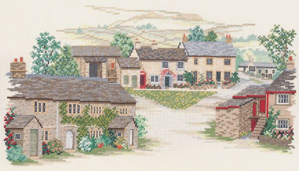 Набор для вышивания нитками Derwentwater Designs, Yorkshire Village, 40х25 см